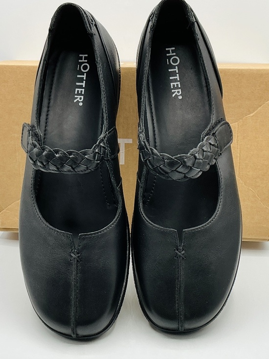 hotter Shoes - Hotter SHAKE Mary Jane Flats Women Size 11 Wide Black Leather England Shoes Goth